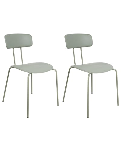 Stuhl 2er Set Kunststoff / Metall grün ohne Armlehnen modernes Design Sibley von Beliani