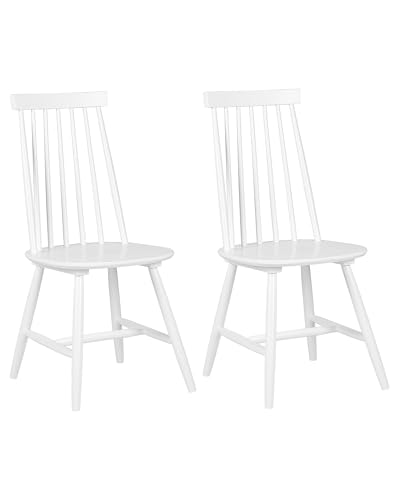 Stuhl Holz weiß 2er Set im Landhausstil Holzstühle BURBANK von Beliani
