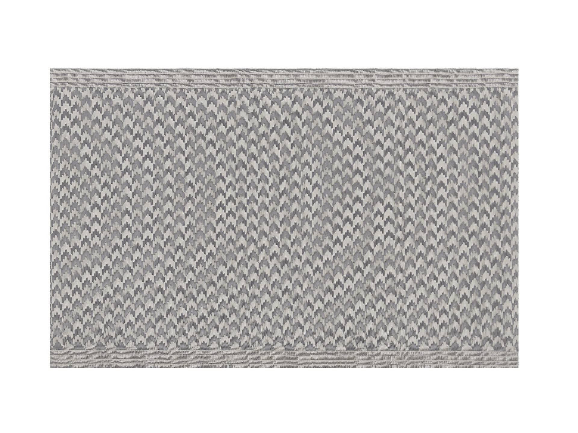 Tappeto da esterno grigio 60 x 90 cm con motivo a zig zag von Beliani