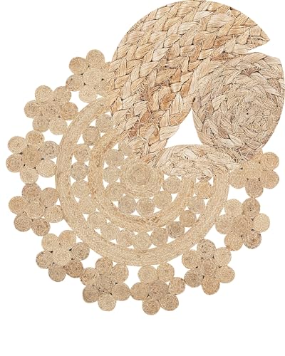 Teppich Jute beige rund ⌀ 120 cm Birecik von Beliani