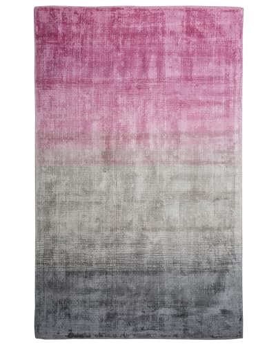Teppich Viskose Gradient grau-rosa 140x200 cm Modernes Design Ercis von Beliani