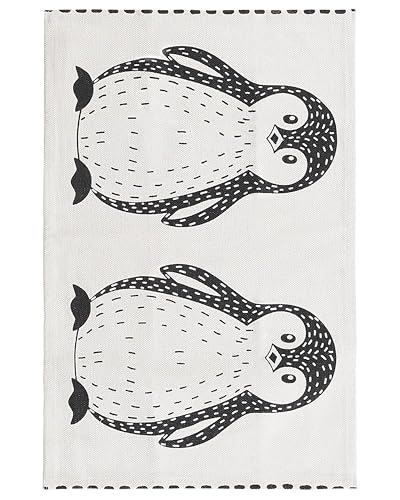 Beliani Teppich weiß/schwarz Baumwolle 60 x 90 cm Pinguin-Muster Kinderteppich Beliani Teppich weiß/schwarz Baumwolle 60 x 90 cm Pinguin-Muster Kinderteppich von Beliani