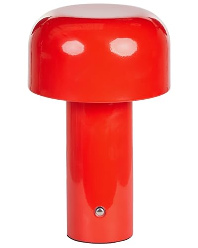 Tischlampe Metall rot wiederaufladbar kabellos Akku Touch LED Outdoor Besos von Beliani
