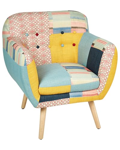 Trendy Sessel Polsterbezug Dicke Sitzfläche bunt Patchwork Melby von Beliani