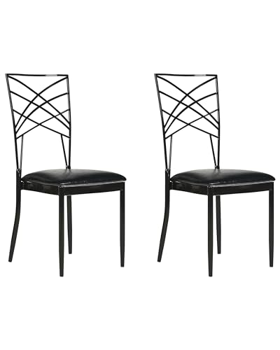 Trendy Stuhl 2er Set Esszimmerset schwarz Metall Girard von Beliani