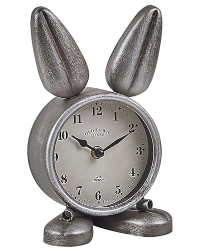 Beliani Vintage Tischuhr Silber Kaninchenform 24 cm Thusis von Beliani