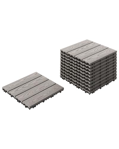 WPC Terrassenfliesen 11er Set 30x30 cm Holzoptik grau mit Klicksystem Atessa WPC Terrassenfliesen 11er Set 30x30 cm Holzoptik grau mit Klicksystem Atessa von Beliani