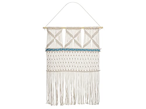 Wandbehang Baumwolle Makramee beige / blau Wanddekoration Boho Kalady II von Beliani