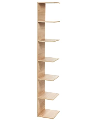 Beliani Wandregal Heller Holzfarbton mit 6 Ablagen Bücherregal hoch wandmontiert Eston Beliani Wandregal Heller Holzfarbton mit 6 Ablagen Bücherregal hoch wandmontiert Eston von Beliani