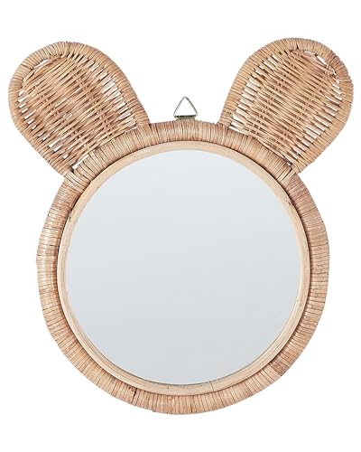 Wandspiegel Rattan Bärenohren natürlich/beige ø 20 cm rund Boho Ashanti Wandspiegel Rattan Bärenohren natürlich/beige ø 20 cm rund Boho Ashanti von Beliani