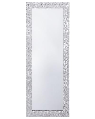Wandspiegel mit Rahmen Kunststoff weiß/silber rechteckig 50x130 cm Mervent von Beliani