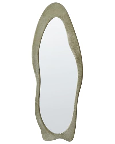 Wandspiegel mit breitem Rahmen Samt grün asymmetrisch unförmig 160 cm Reigny Wandspiegel mit breitem Rahmen Samt grün asymmetrisch unförmig 160 cm Reigny von Beliani