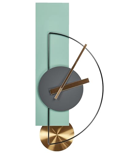 Wanduhr mit Pendel Metall grün batteriebetrieben ohne Zahlen geometrisch Cevins von Beliani