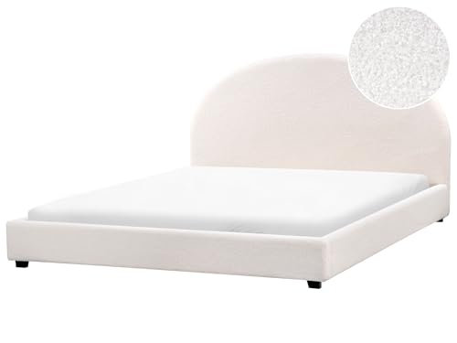 Wasserbett aus Bouclé Stoff creme weiß mit Kopfteil 180 x 200 cm Vaucluse Wasserbett aus Bouclé Stoff creme weiß mit Kopfteil 180 x 200 cm Vaucluse von Beliani