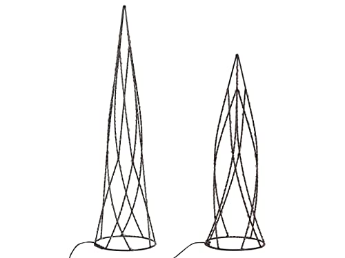 Beliani Weihnachtsdeko aus Metall mit LED-Beleuchtung Tannenbaum schwarz 2er Set Neiden Beliani Weihnachtsdeko aus Metall mit LED-Beleuchtung Tannenbaum schwarz 2er Set Neiden von Beliani