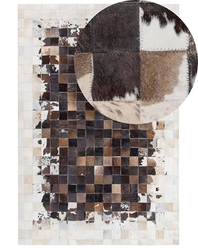 Wohnzimmer Teppich Modern Braun Beige Leder 140 x 200 cm Okculu Wohnzimmer Teppich Modern Braun Beige Leder 140 x 200 cm Okculu von Beliani