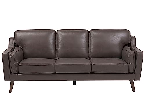 Zeitgenössisches Sofa in Braun Lederoptik Couch 3-Sitzer Lokka von Beliani