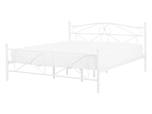 Zeitlos schönes Metallbett in schlichtem Design 140 x 200 cm weiß Rodez Zeitlos schönes Metallbett in schlichtem Design 140 x 200 cm weiß Rodez von Beliani