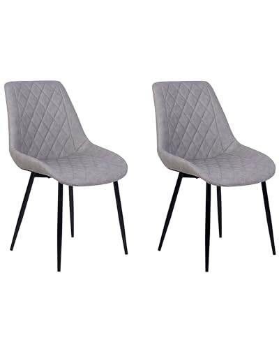 Zeitlose Stühle im 2er Set aus elegantem Kunstleder grau Maribel von Beliani