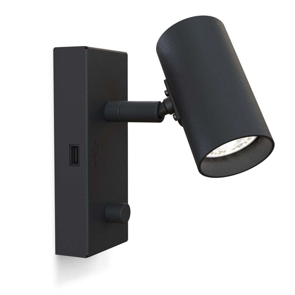 Belid - Tyson USB Wandleuchte Left Black von Belid