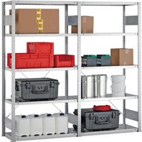 META Komplettpaket Fachbodenregal Stecksystem, FL 150 kg, verzinkt, HxBxT 2.000 x 2.000 x 400 mm von META