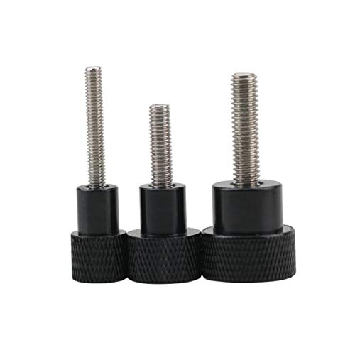 5Pcs M6 Hand Rändelschraube Aluminium Rändelschraube Alloy Kopf Edelstahl Hand Rändelschraube Computer Case Schrauben Schwarz, M6X40mm von Believewang