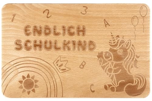 Belillpipi Frühstücksbrett Schulkind Einhorn – 2025 Einschulung Geschenk für Mädchen & Jungen – 22x14cm, personalisiertes Andenken zum Schulanfang Belillpipi Frühstücksbrett Schulkind Einhorn – 2025 Einschulung Geschenk für Mädchen & Jungen – 22x14cm, personalisiertes Andenken zum Schulanfang von Belillpipi