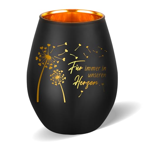Belillpipi Trauergeschenk Trauerlicht Windlicht mit Gravur-Für Immer in unserem Herzen-Trauerkerze Geschenke für Trauernde zur Beerdigung Trauer Deko Windlicht Trauergeschenke für Hinterbliebene von Belillpipi