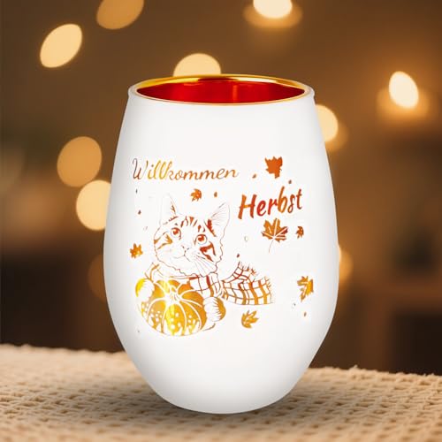 Windlicht Willkommen Herbst mit Katze & Kürbis – Herbstdeko Geschenk – Teelichthalter für Katzenfreunde Windlicht Willkommen Herbst mit Katze & Kürbis – Herbstdeko Geschenk – Teelichthalter für Katzenfreunde von Belillpipi