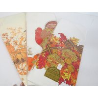 Thanksgiving Tischdecken Papier Hallmark Tischdecke 3Er Set New Deadstock Mid Century von BelindasStyleShop