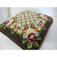 Mid Century Florale Nadelspitze Kissen 1950Er Jahre Rosen Design von BelindasStyleShop