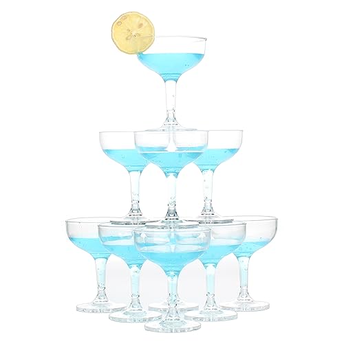 Belinlen Martini-Gläser aus Acryl für Party, Champagnerturm, Kunststoff, Champagner-Coupe-Gläser für Martini, Margarita, Cocktail, Dessert, wiederverwendbar, spülmaschinenfest, 18 Stück von Belinlen