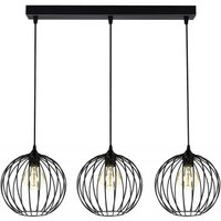 Hängelampe E27 Schwarz Metall 3-flammig L:70 cm Draht Hängelampe E27 Schwarz Metall 3-flammig L:70 cm Draht von Belis