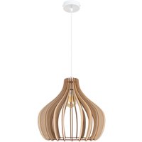 Pendelleuchte Holz Metall Weiß E27 Ø40 cm gemütlich Pendelleuchte Holz Metall Weiß E27 Ø40 cm gemütlich von Belis