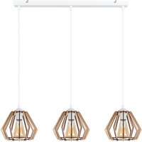 Pendelleuchte Skandinavisch Holz Metall Weiß E27 3-flmg Pendelleuchte Skandinavisch Holz Metall Weiß E27 3-flmg von Belis