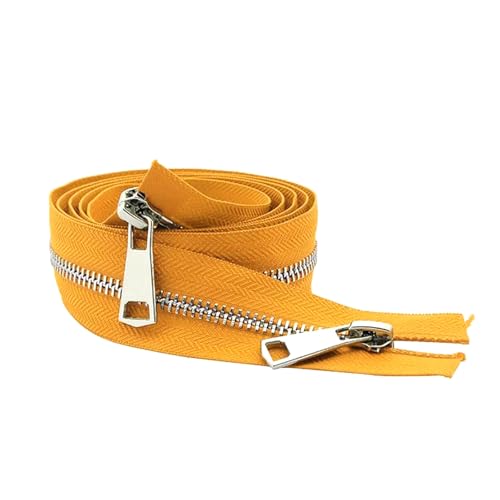 1 Stücke 5# 30cm bis 80cm Metall-reißverschluss Open-End Doppelschieber für Stofftasche Kleidungsstück DIY,Gelb,60 cm von Belivceng