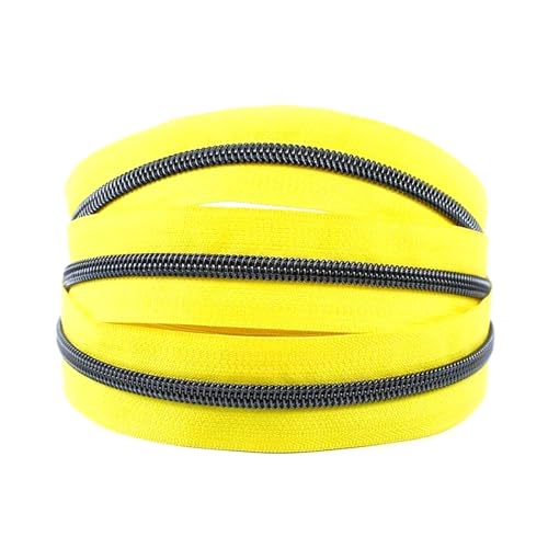 1 bis 5 Meter Nylon-Reißverschlussband zum Nähen von Taschen, Geldbörsen, Kleidungsstücken, Reparaturen, DIY 5#,H-Gelb,5 Meter von Belivceng