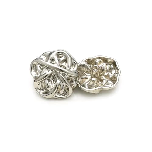 10 Stück 18/20/23mm Blumen Metallknöpfe Gold Silber - Unregelmäßige Nähknöpfe,Silber,23 mm 10 Stück 18/20/23mm Blumen Metallknöpfe Gold Silber - Unregelmäßige Nähknöpfe,Silber,23 mm von Belivceng