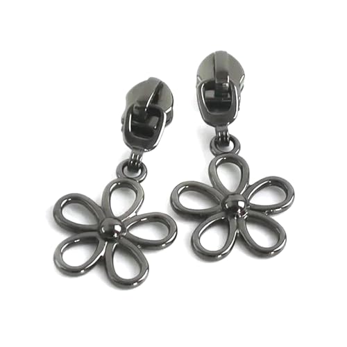 20 Stück 5# Blumen-Reißverschlussschieber für Nylonbandtaschen zum Nähen,C-Schwarz B,Nr. 5 – 20 Stück von Belivceng