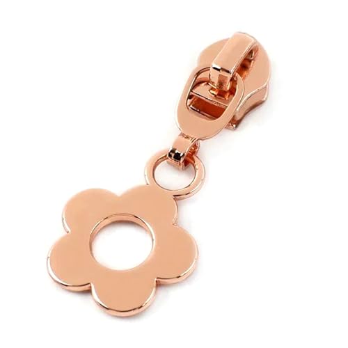 20 Stück 5# Blumen-Reißverschlussschieber für Nylonbandtaschen zum Nähen,D-Roségold,Nr. 5 – 20 Stück von Belivceng