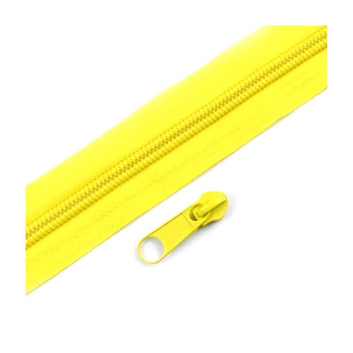 3 bis 10 Meter Nylon-Reißverschlussband mit Schiebern für Taschen, Kleidung, Nähen, DIY, 3# oder 5#,Gelb,Nr. 5 – 5 Meter, 5 Schieber von Belivceng