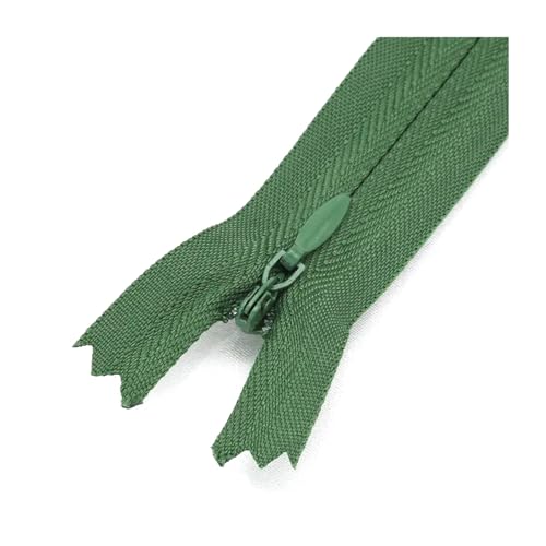 5 Stück 5# 18 cm bis 60 cm Nylon-Spulenreißverschlüsse zum Schneidern von Kleidern, Kissen, Röcken und Hosen, unsichtbares Reparaturset,Dunkelgrün,25 cm von Belivceng