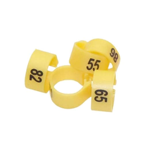 Vogel-Clipringe aus Kunststoff, Taubenfußring, Innendurchmesser 12 mm, 14 mm, Nummer 1 bis 100,Gelb,Innendurchmesser 12 mm - 100 Stück Vogel-Clipringe aus Kunststoff, Taubenfußring, Innendurchmesser 12 mm, 14 mm, Nummer 1 bis 100,Gelb,Innendurchmesser 12 mm - 100 Stück von Belivceng