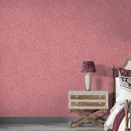Belka B26 Vintage Rote Tapete - Reine Baumwolle - selbstklebend - Wärme- & schalldämmend - Langlebig - Modern & stilvoll, DIY Öko & Natürlich | ca. 3,5 qm (m²) von Belka