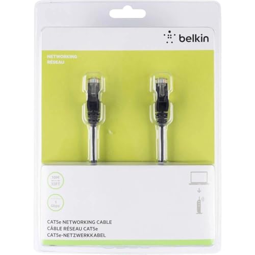 Belkin Netzwerk-Kabel, Ethernet Kategorie 6 schwarz Schwarz 10 Meter von Belkin