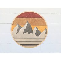 Abstrakte Gipfel Bergmontage | Moderne Berge Bergwandkunst Aus Holz von BellAndTheWhistle
