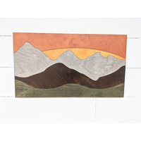 Berg Holzmontagen | 5 Farben Holzwandkunst Wand Kunst Mit Sonnenuntergang Wanddekor Hölzernen Dekor von BellAndTheWhistle
