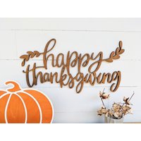 Happy Thanksgiving Sign, Herbst Wandbild, 1/2 "Dickes Hölzernes Thanksgiving-Schild, Herbstdekor, Thanksgiving-Wohnkultur von BellAndTheWhistle