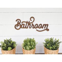 Holz Badezimmer Schild Script Wort Ausschnitt Holz Badezimmer Schild Script Wort Ausschnitt von BellAndTheWhistle