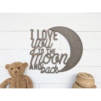 Ich Liebe Dich Bis Zum Mond Und Zurück | Kinderzimmer Wandschild Outdoor-Thema Schild von BellAndTheWhistle